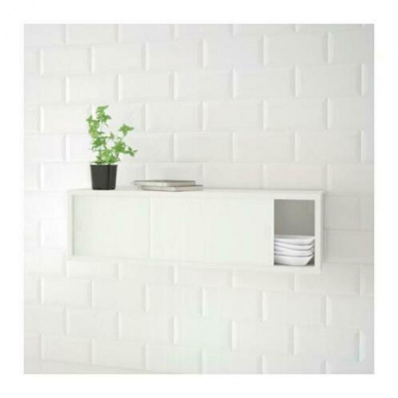 Östhamra Bovenkast met glazen deuren met 2 Ikea