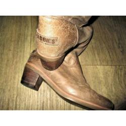 SHABBIES AMSTERDAM ! Bruine Leren laarsjes mt 40.