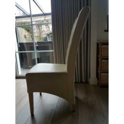 6 leren eetkamer stoelen
