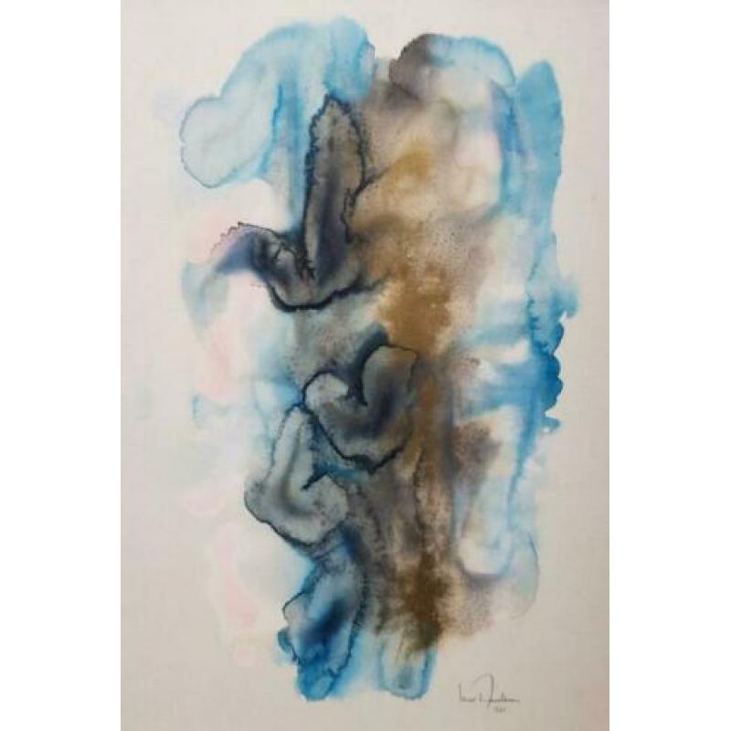 Max Appelboom Abstracte afbeelding Gesigneerde Aquarel 1965