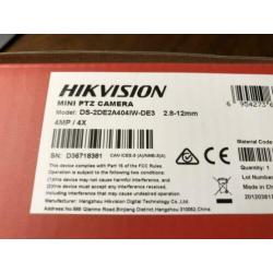 Hikvision 4MP PTZ Dome IP Camera met 4x zoom (compleet)