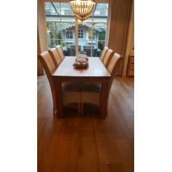 6 leren eetkamer stoelen