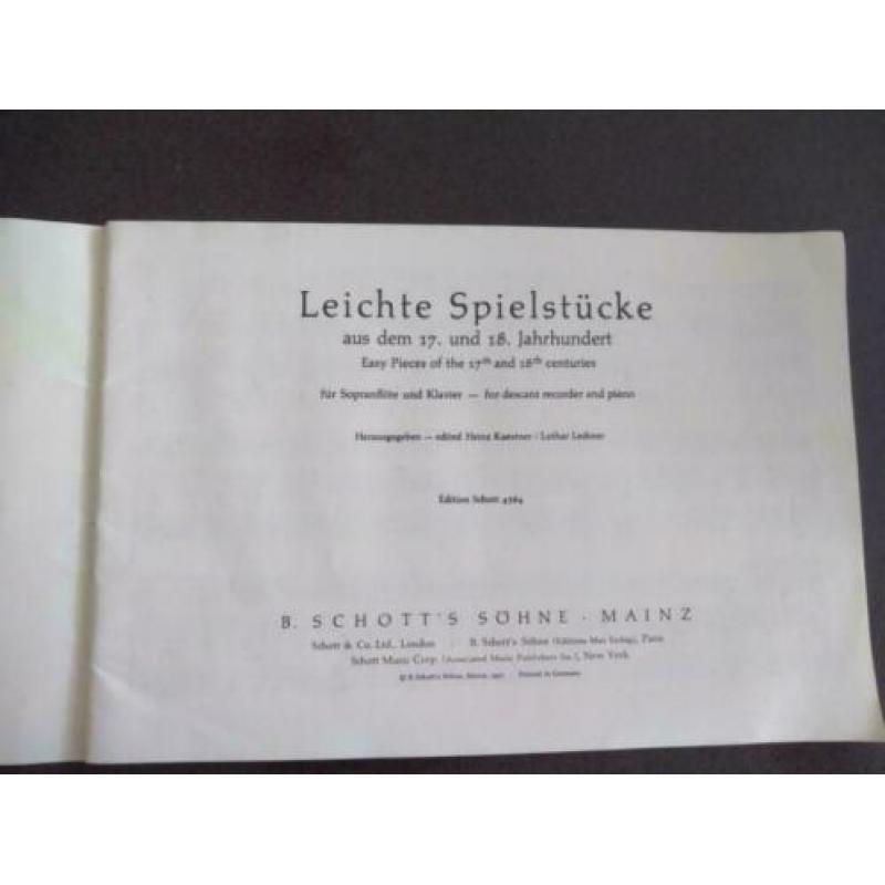 Leichte Spielstücke aus dem 17. und 18. Jahrhundert