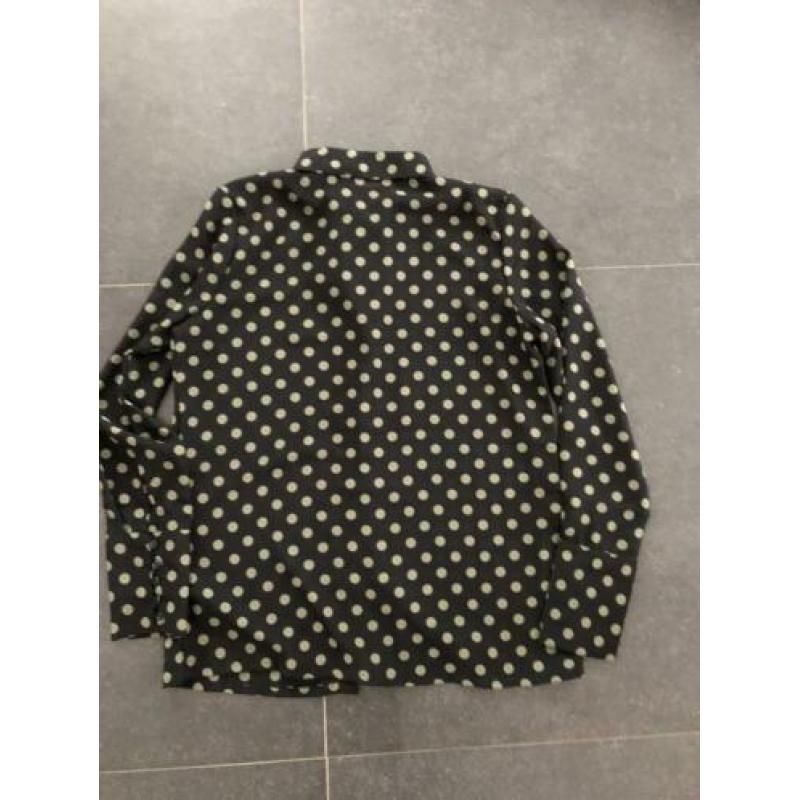 Geisha blouse zwart met groene stippen, maat S, 1x gedragen