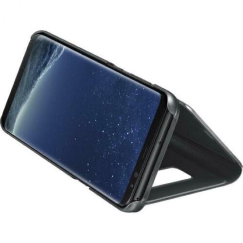 Clear View Stand Cover Set voor Galaxy S8 Plus _ Zwart