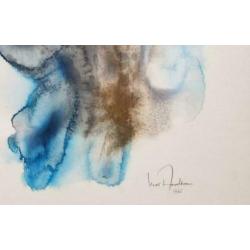 Max Appelboom Abstracte afbeelding Gesigneerde Aquarel 1965