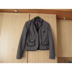 Goedkoop grijs gevoerd college jasje blazer TRF ZARA 36/38