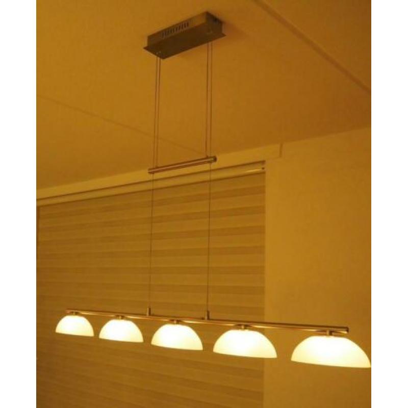 Design hanglamp, rvs, in hoogte verstelbaar