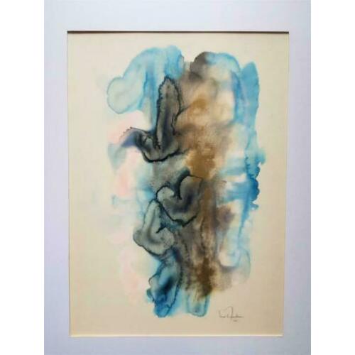 Max Appelboom Abstracte afbeelding Gesigneerde Aquarel 1965