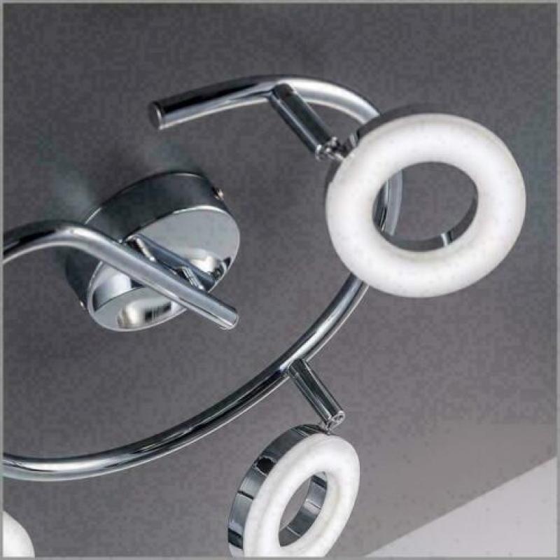 Plafond spot 3 delig silver led modern gedraaid spots