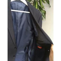 Donkerblauwe colbert (maat 51) + pantalon (maat 50) merk Liv
