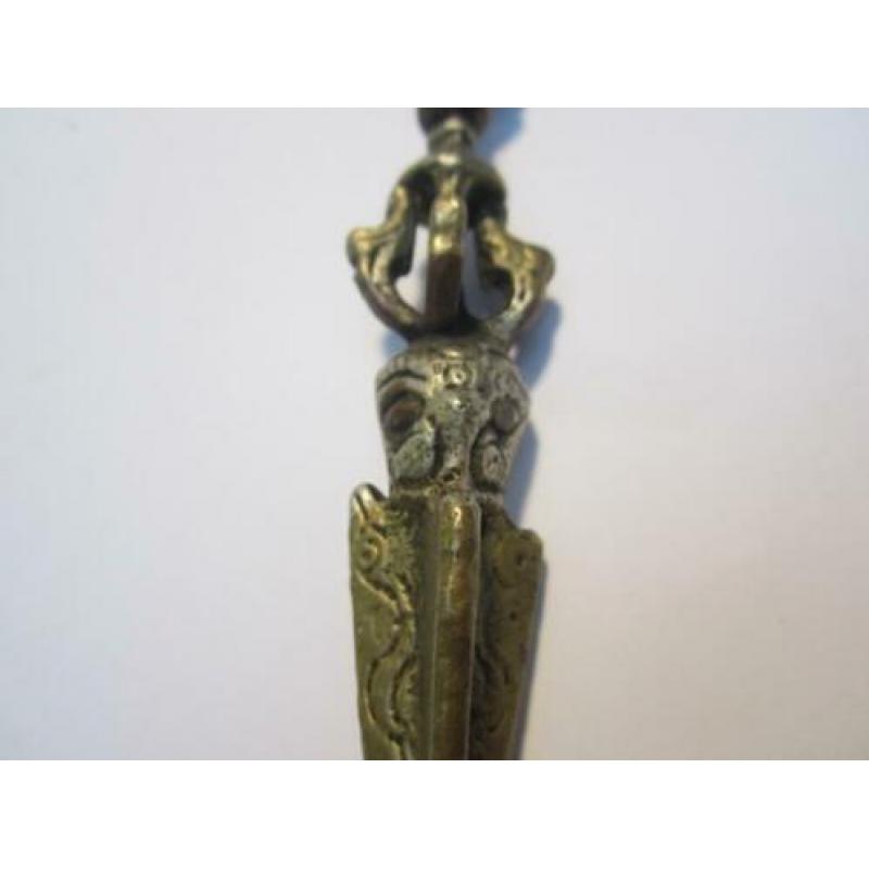 Antieke bronzen Phurba Vajra uit Tibet/ Nepal.