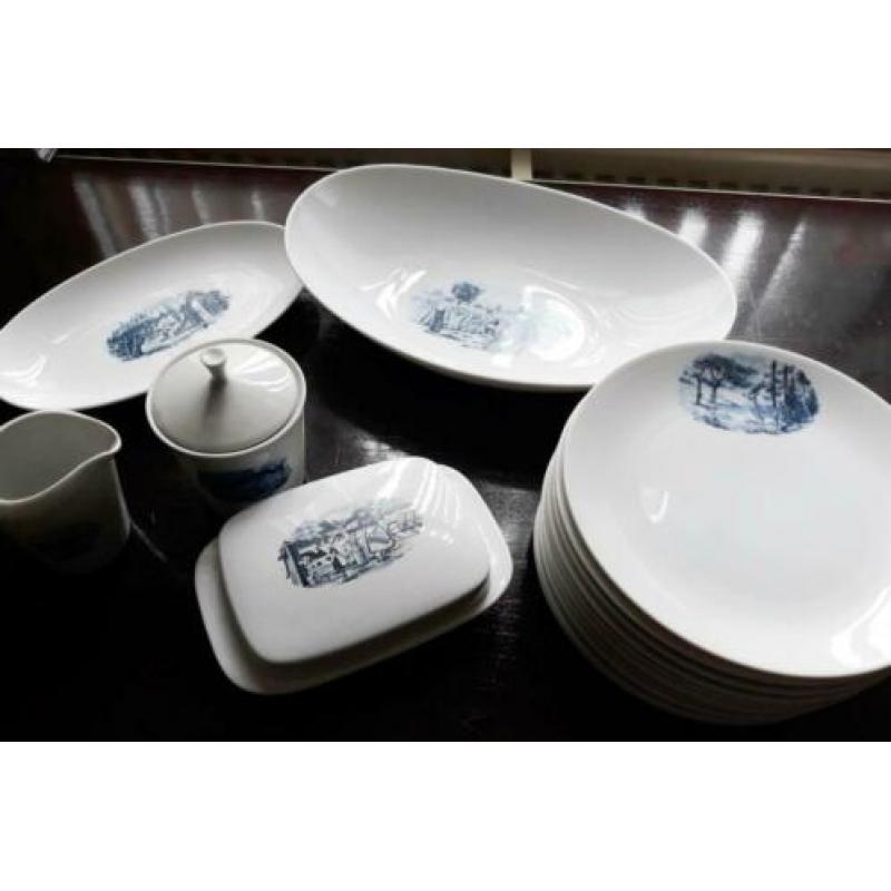 SERVIES BRABANTS BONT{Bavaria Porzellan} VOOR BROOD MAALTIJD