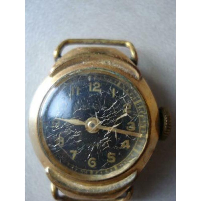 Mondial antiek dameshorloge 7 Rubis Rolledgold 20 micr.