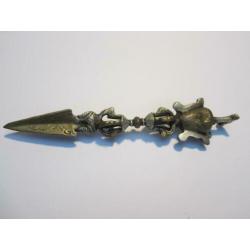 Antieke bronzen Phurba Vajra uit Tibet/ Nepal.