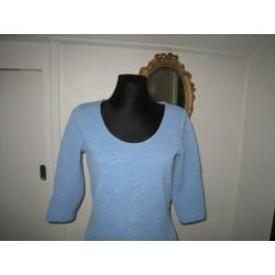 Caroline Biss mooi blauw tricot jurkje, 40