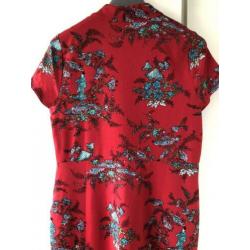 Rode jurk met Chinese print King Louie (L)