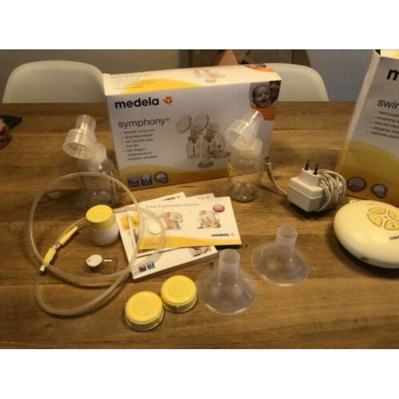 Medela swing + symphony (incl extra Philips avent cups)