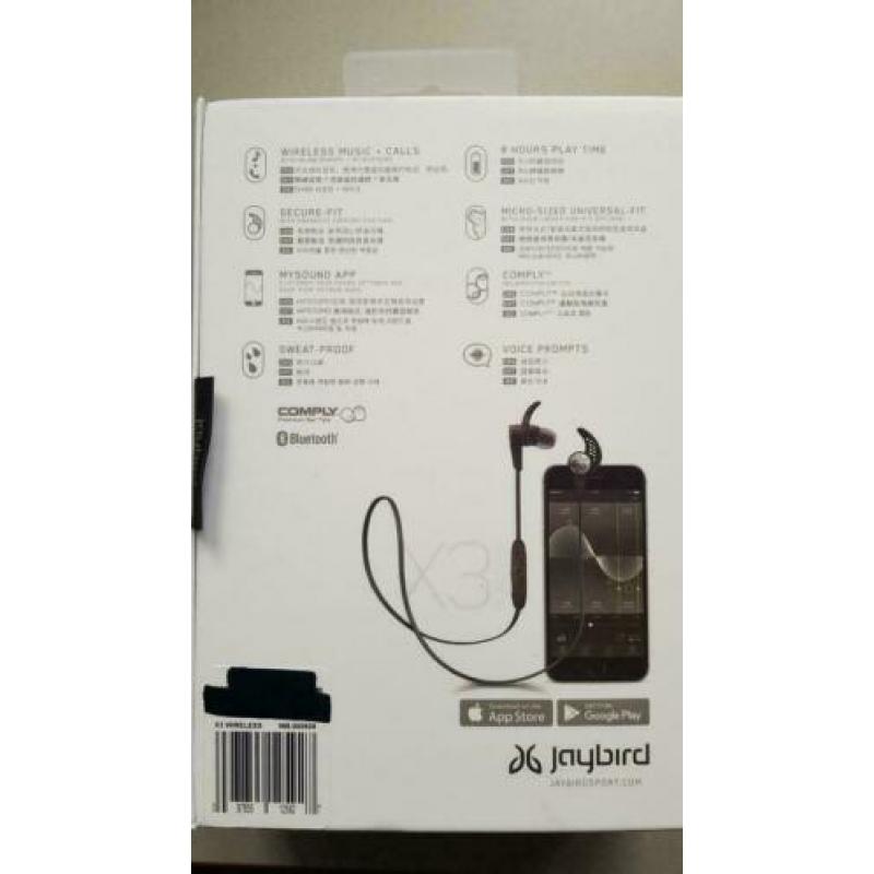 Jaybird X3 secure fit earbuds met nekband