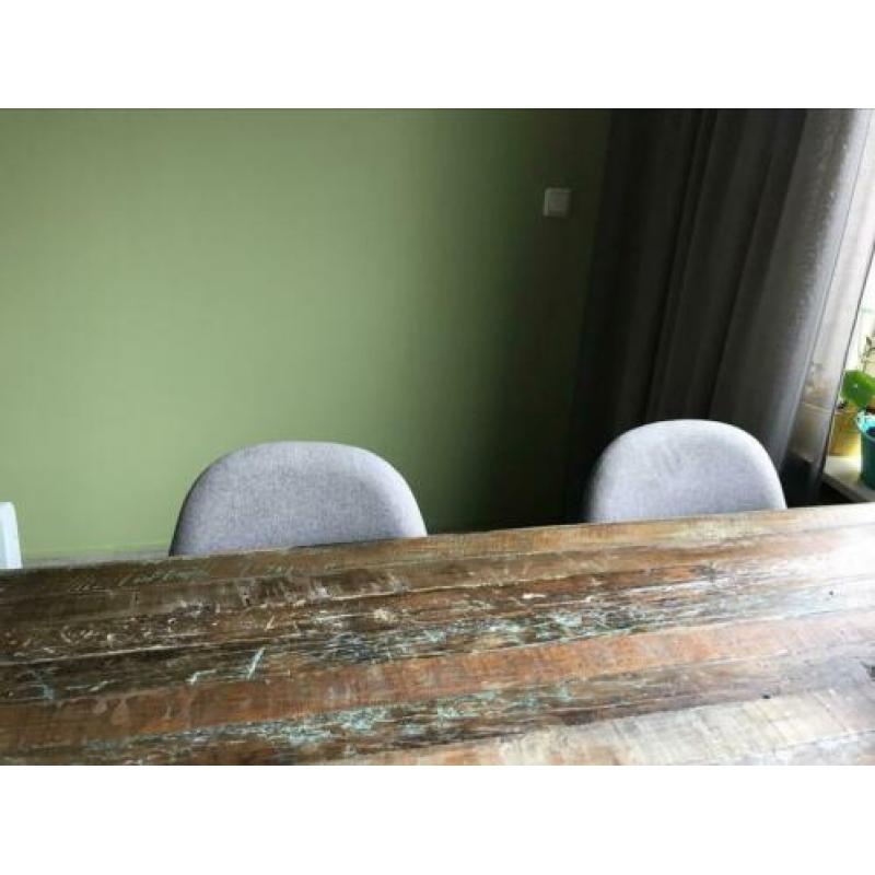 6 grijze eettafel stoelen in nette staat