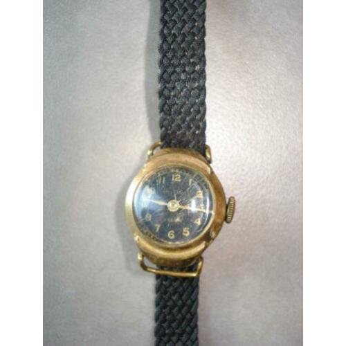 Mondial antiek dameshorloge 7 Rubis Rolledgold 20 micr.