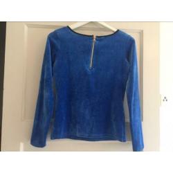 Vanilia zacht blauwe top maat 34
