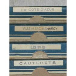 antieke stereoscope met 4 doosjes stereo foto positieven