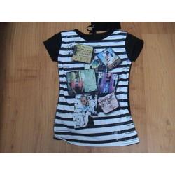 Jill / Jilly / Shoeby moi NIEUW zwart t-shirt met opdruk 140