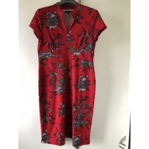 Rode jurk met Chinese print King Louie (L)