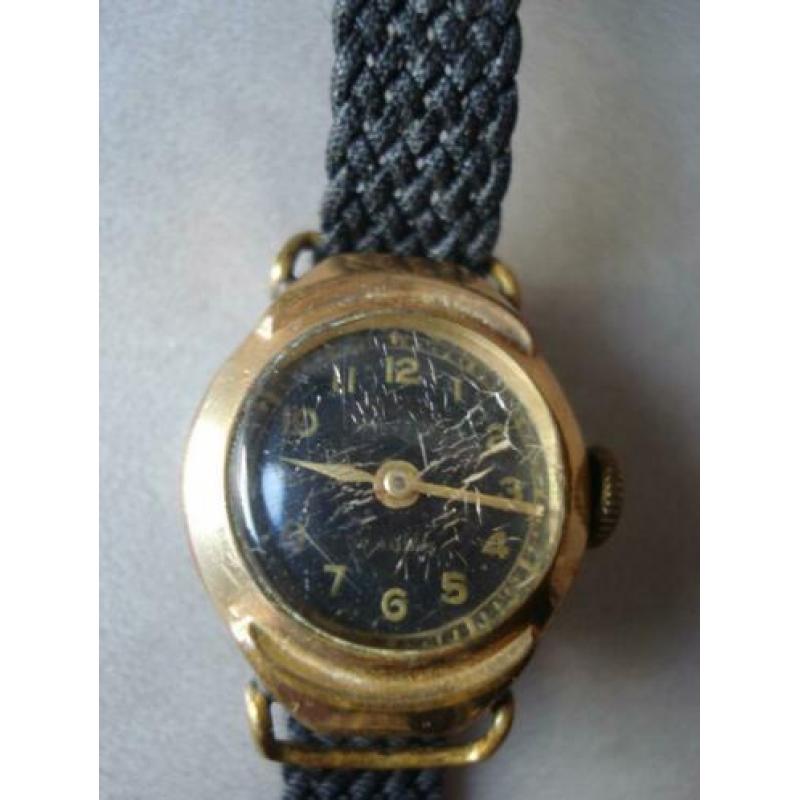 Mondial antiek dameshorloge 7 Rubis Rolledgold 20 micr.