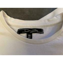 4 witte longsleeve shirts maat 116 - 122