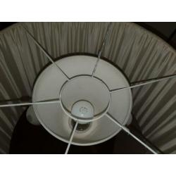 Vintage Retro Aluminium Staande Schemerlamp met Stoffen Kap