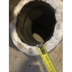 Dubbelwandige 45 graden bocht 150 mm