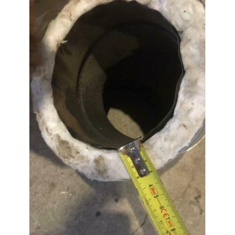 Dubbelwandige 45 graden bocht 150 mm