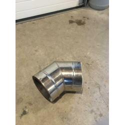 Dubbelwandige 45 graden bocht 150 mm