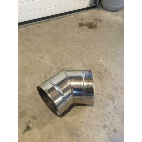 Dubbelwandige 45 graden bocht 150 mm