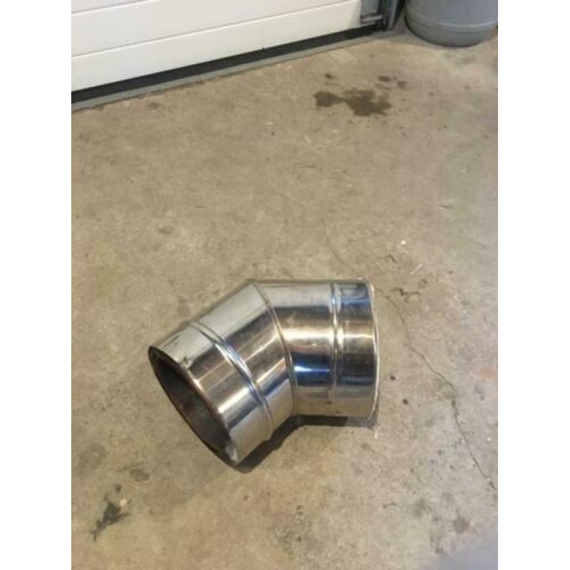 Dubbelwandige 45 graden bocht 150 mm