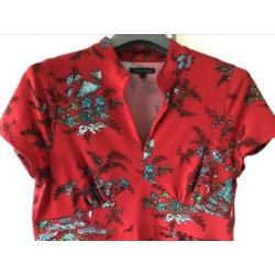 Rode jurk met Chinese print King Louie (L)