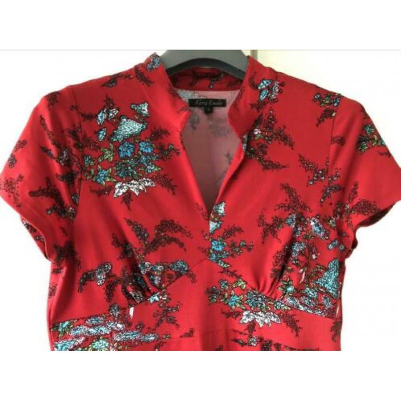 Rode jurk met Chinese print King Louie (L)
