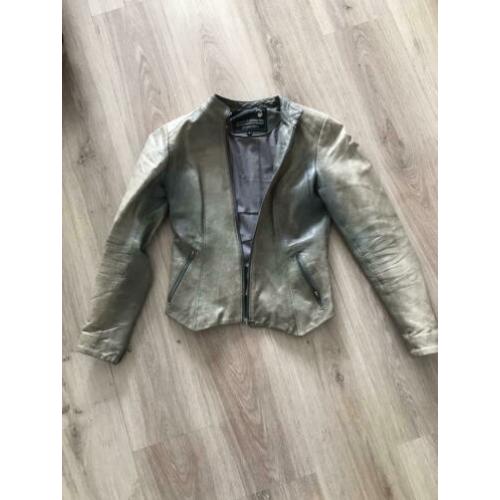 Goosecraft leer biker jasje jack Grijs Maat S