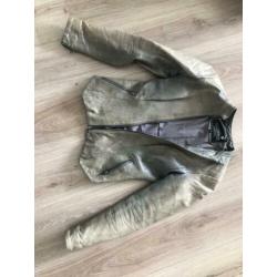 Goosecraft leer biker jasje jack Grijs Maat S