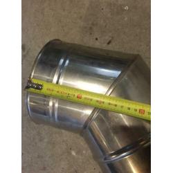 Dubbelwandige 45 graden bocht 150 mm