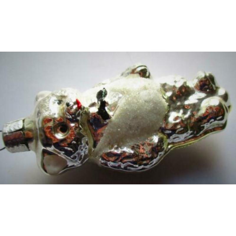 Beer~Zilver kleur Glazen Beertje~Kerstbal~Kerst~Glas~Teddybe
