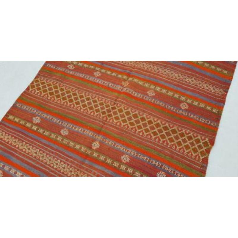 Vintage kelim kleed loper 307x139 cm vloerkleed tapijt kelim