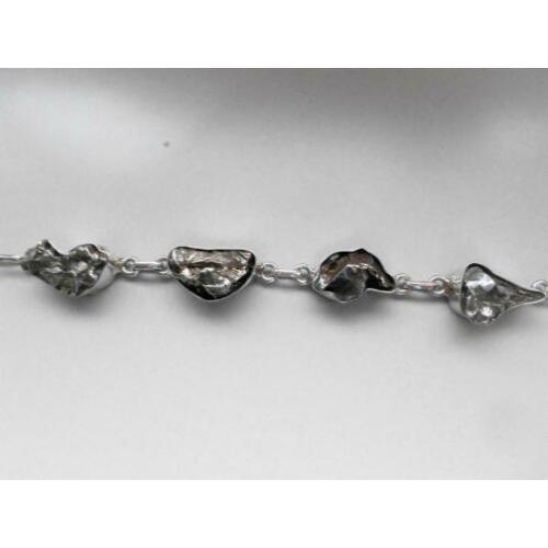 Bijzondere armband *Meteoriet & 925 zilver* UNIEK!