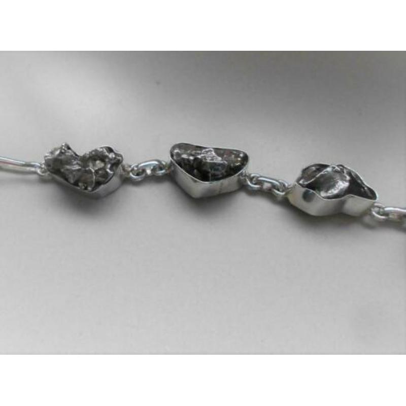Bijzondere armband *Meteoriet & 925 zilver* UNIEK!