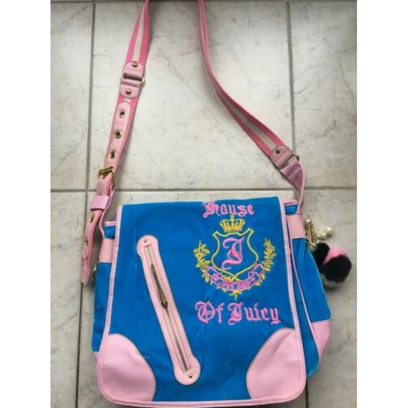 Leuke blauw/roze Juicy Couture tas
