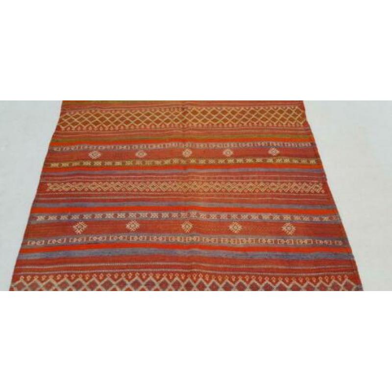 Vintage kelim kleed loper 307x139 cm vloerkleed tapijt kelim