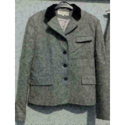 JOSEPHINE & CO grijs visgraat wollen pak blazer/rok mt 36
