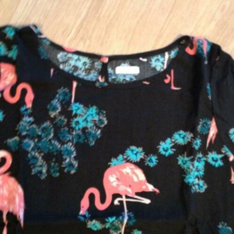 Nieuw top d.blauw met flamingo's mt 42 (b.36)